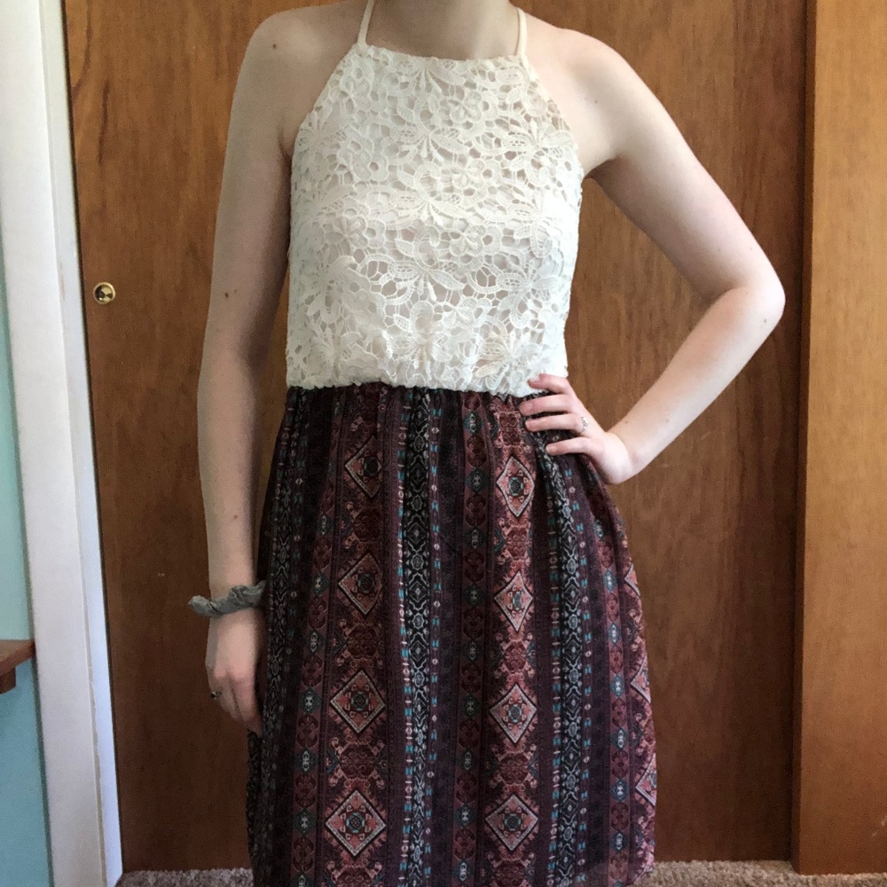 💕Lace & Patterned Fit and Flare Dress